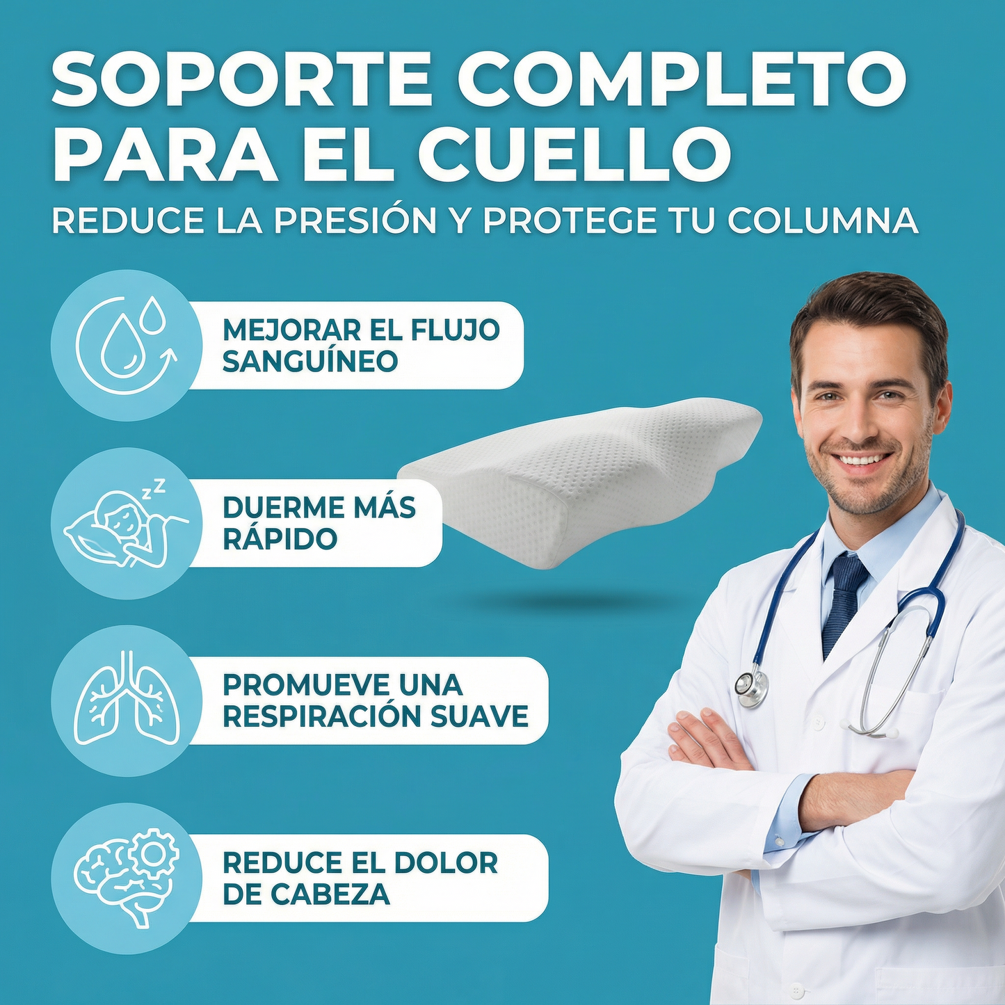 Almohada Viscoelástica Cervical - CerviFit™