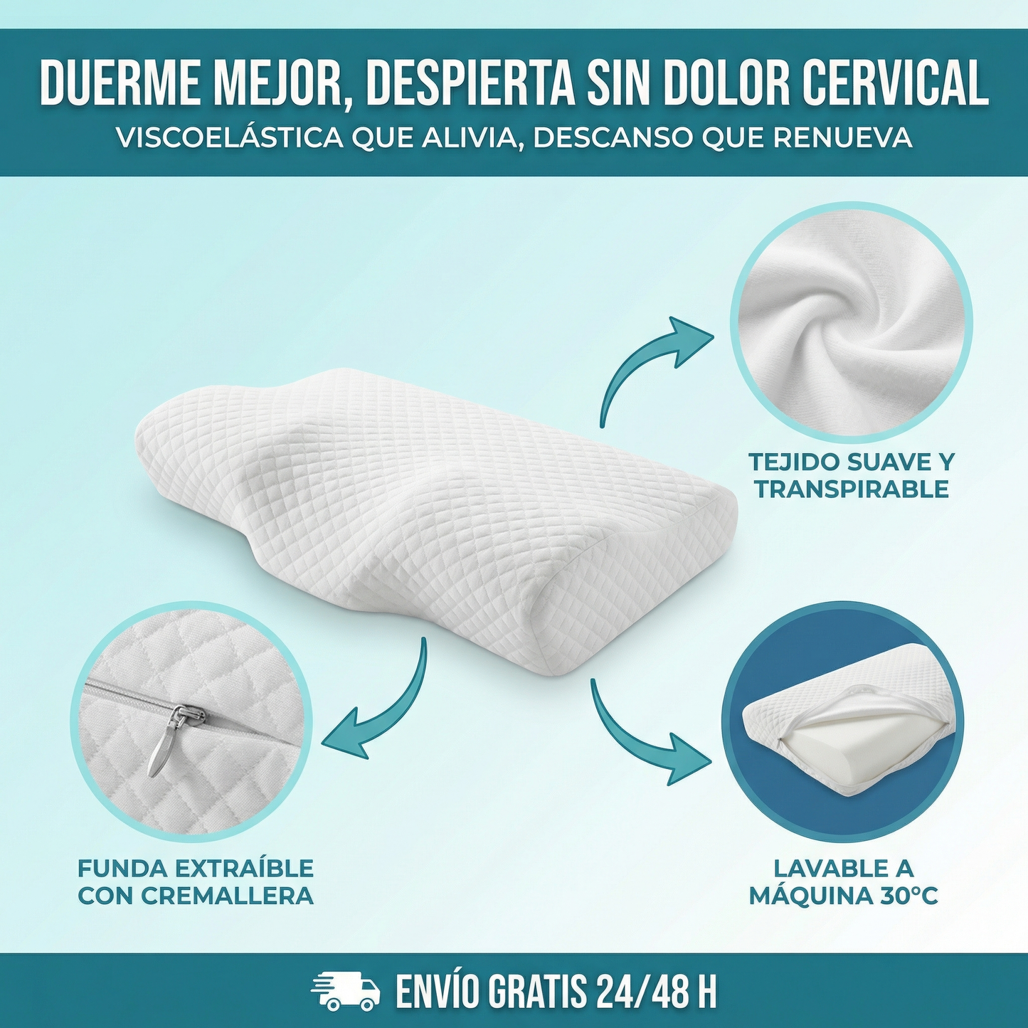 Almohada Viscoelástica Cervical - CerviFit™