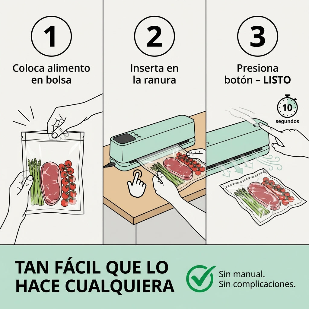 Envasadora al Vacío Compacta - No tires más comida