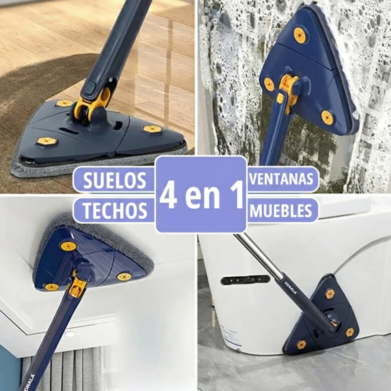 Mopa 360º Con Escurrido Automático + 5 Recambios Gratis