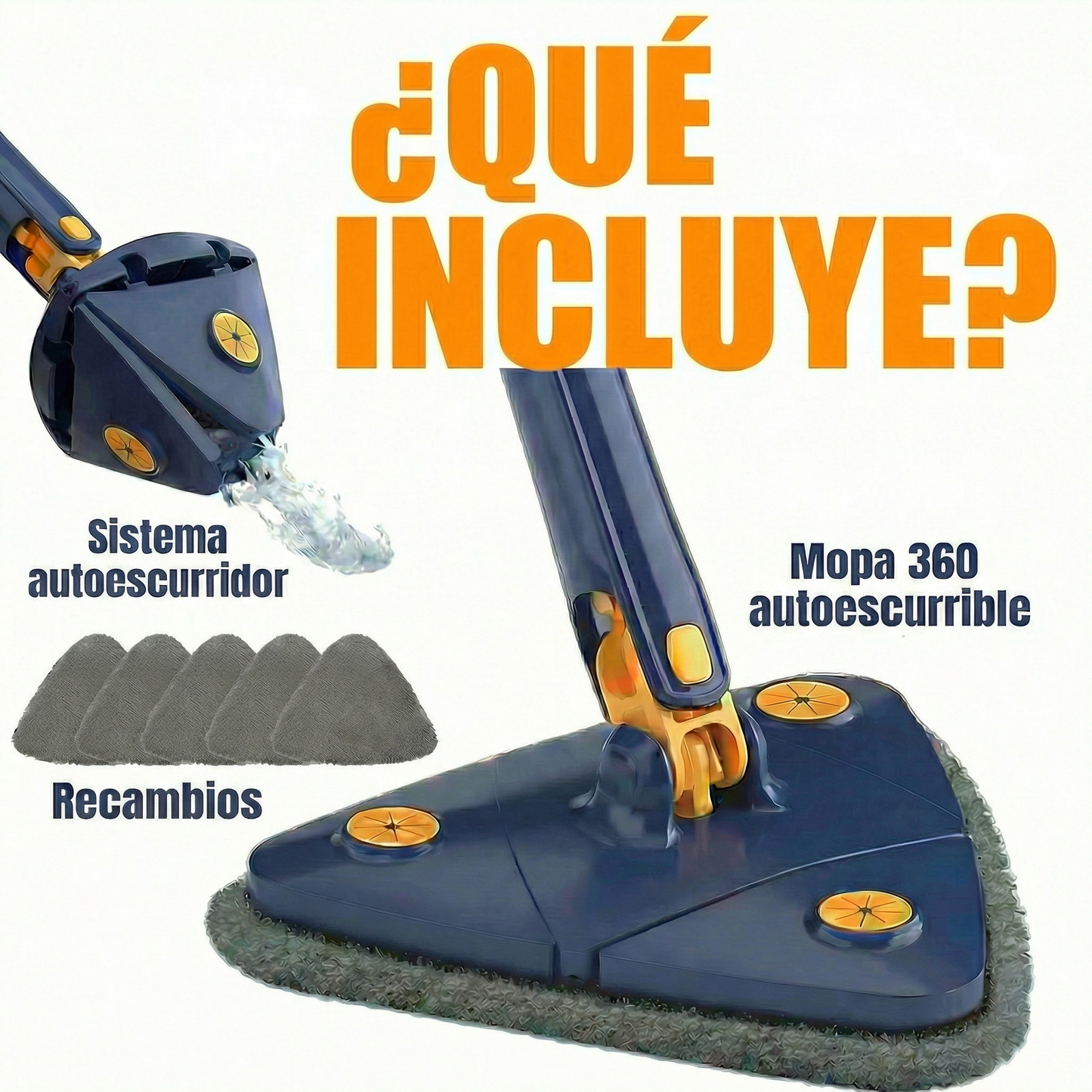 Mopa 360º Con Escurrido Automático + 5 Recambios Gratis