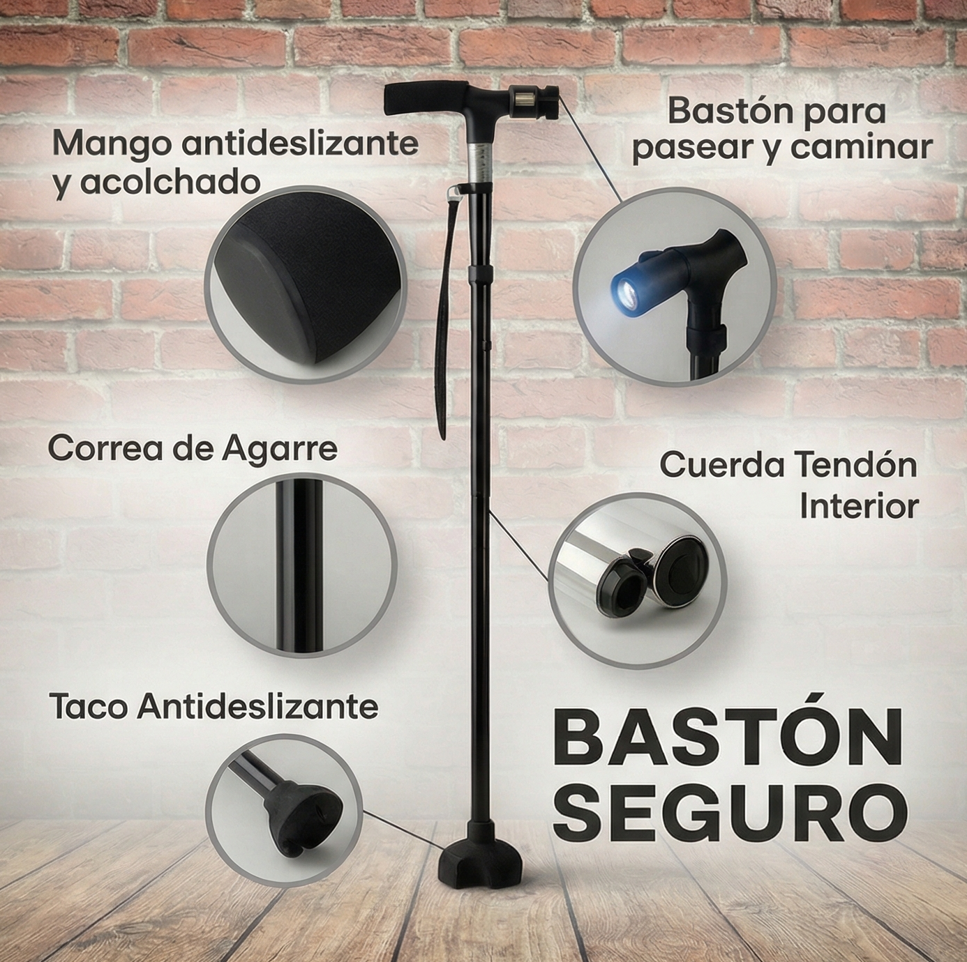 Bastón Plegable con Luz - SafeStep™